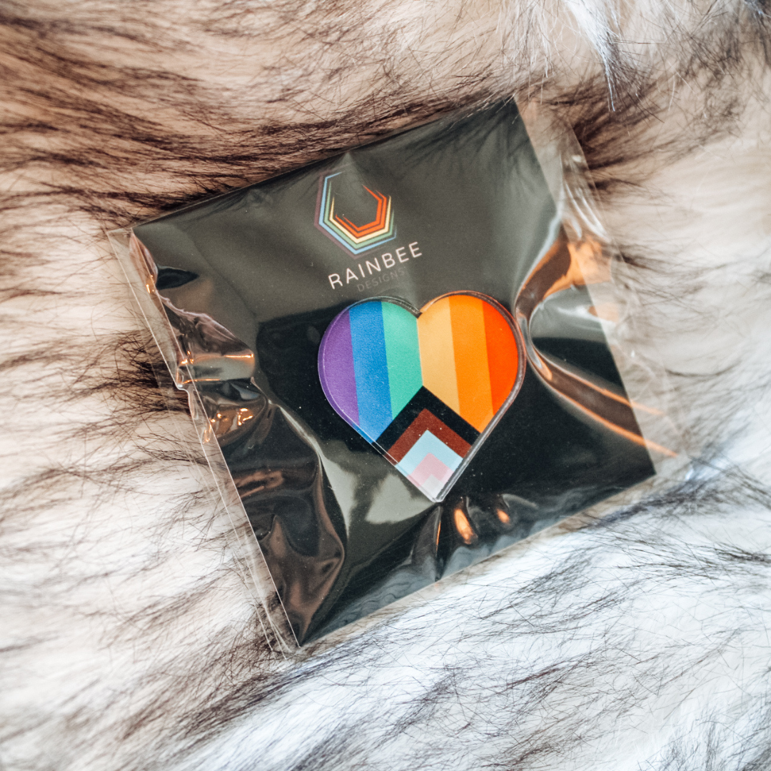 Acrylic Heart Pride Pin